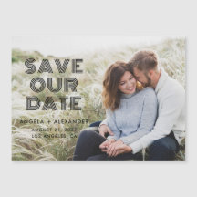 Salvar a Data de Casamento com Foto Retro Geométri