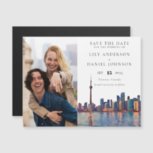 Convite Magnético Salvar a Data do Casamento com Foto de Toronto
