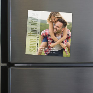 Convite Magnético Salvar a data Foto Moderna Tipografia Magnética