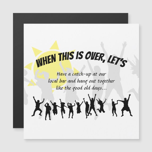 Convite Magnético Salvar data quando isso acabar com o VAMOS após o  (Frente/Verso)