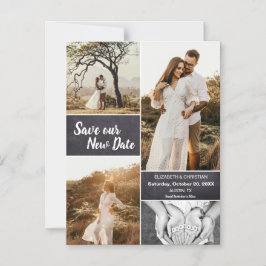 Convite Magnético Salvar nossa nova data Foto do casamento Alterar a