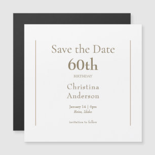 Convite Magnético Salve a data de 60º aniversário
