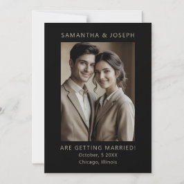 Convite Magnético Salve o Dia do Casamento Formal com Foto Personali