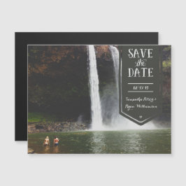 Convite Magnético Salve o ímã de fotos personalizado e giro