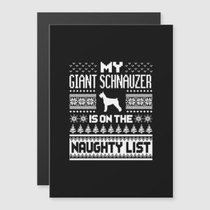 Convite Magnético schnauzer gigante na lista de travessuras cachorro