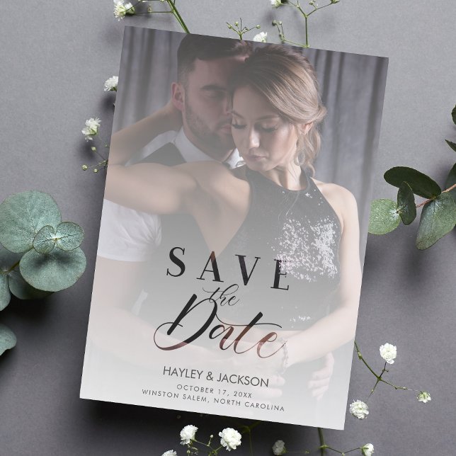 Convite Magnético Script de Foto de Casamento de Transparência de Ve (Criador carregado)