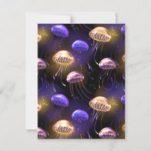 Convite Magnético Sem costura com águas-vivas brilhantes