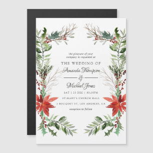 Convite Magnético Sempreverde - Casamento de Natal no Bosque Inverna