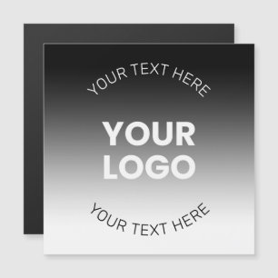 Convite Magnético Seu Logotipo Gradiente Preto e Branco Editável M
