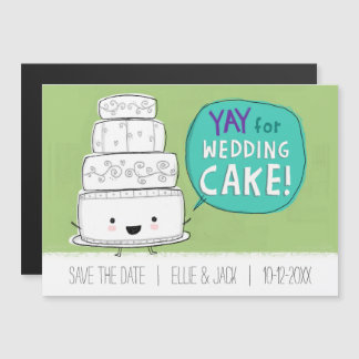 Convite Magnético Sim, pelo Bolo de Casamento! Humorous Salve a Data