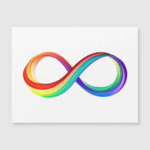 Convite Magnético Símbolo de Infinidade Arco-Íris em Camadas