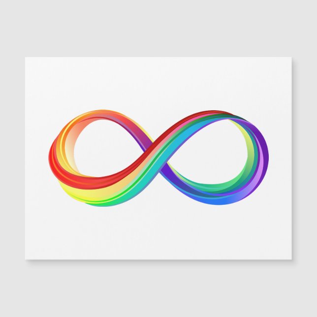 Convite Magnético Símbolo de Infinidade Arco-Íris em Camadas (Frente)