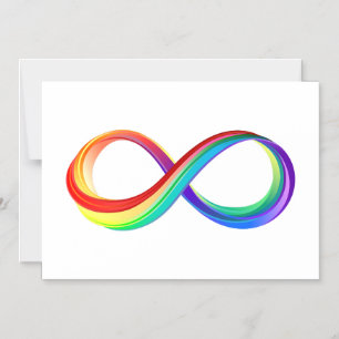 Convite Magnético Símbolo de Infinidade Arco-Íris em Camadas