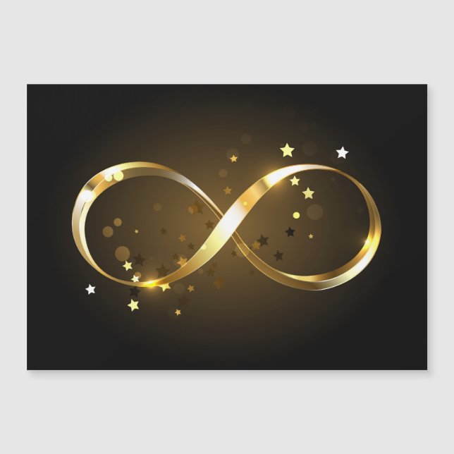 Convite Magnético Símbolo de Infinito Dourado (Frente)