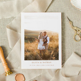 Convite Magnético Simple Elegant Text and Photo | Boho Save The Date