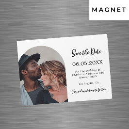 Convite Magnético Simples casamento de fotos moderno Salve o ímã de 