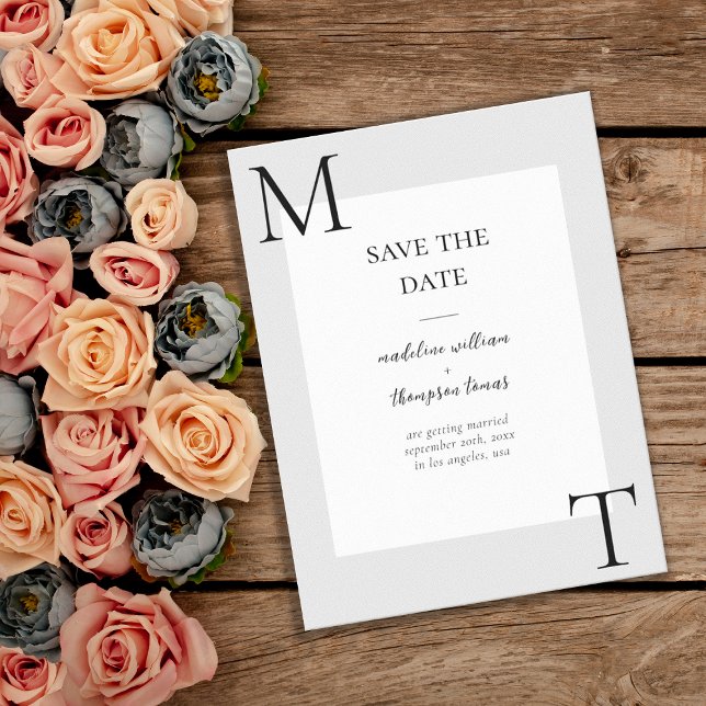 Convite Magnético Simples Iniciais Assimétricas Casamento Salvar A D (Criador carregado)