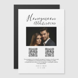 Convite Magnético Sinal de Casamento Fundo de Lua de Mel com Código