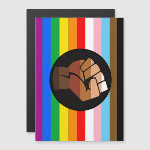 Convite Magnético Sinalizador de orgulho POC de progresso LGBTQ+