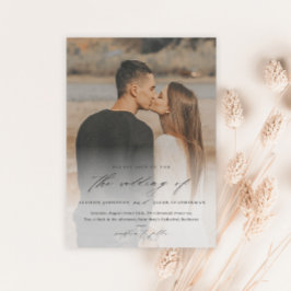 Convite Magnético Sobreposição de Foto de Roteiro Elegante Casamento