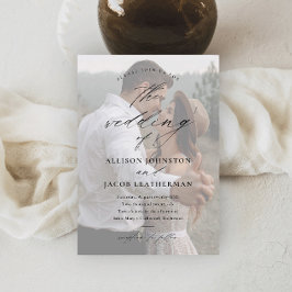 Convite Magnético Sobreposição de Foto de Roteiro Elegante Casamento