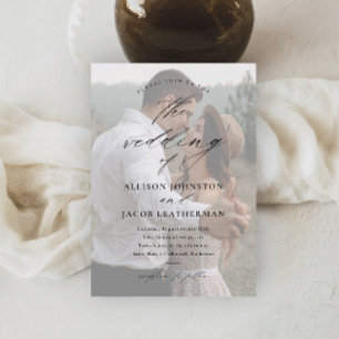 Convite Magnético Sobreposição de Foto de Roteiro Elegante Casamento