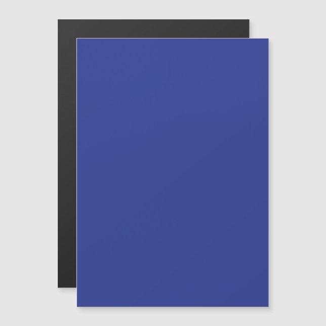 Convite Magnético Solid Deep Blue Backdrop | Bold Minimalist Design (Frente/Verso)