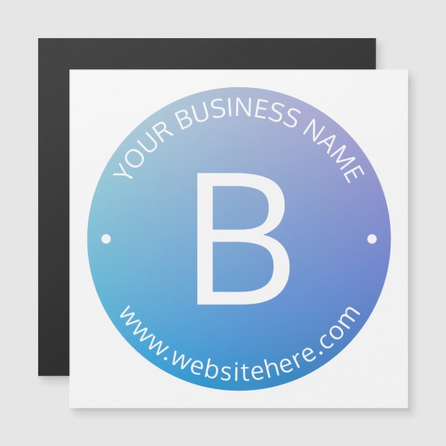 Convite Magnético Sombreado Azul e Roxo com Texto Editável (Frente/Verso)