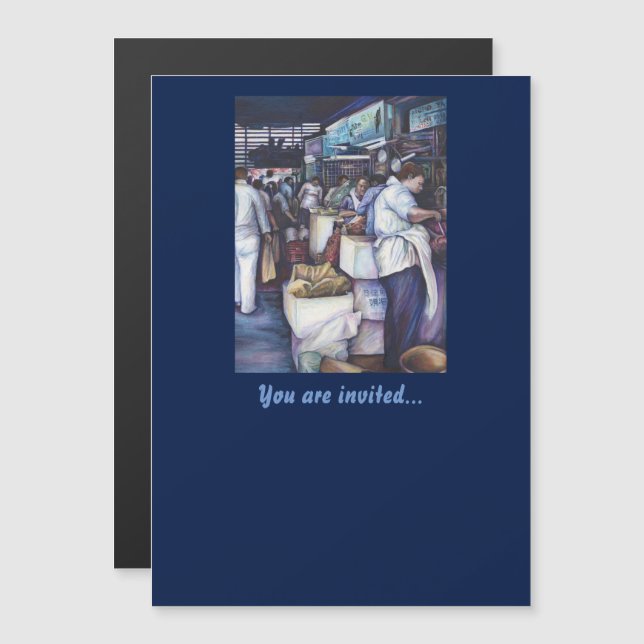 Convite Magnético Sopa de Cabeça de Peixe, Singapura (Frente/Verso)