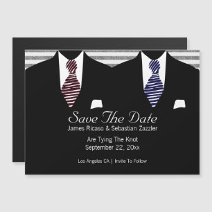 Convite Magnético Sr. e Sr. Suit e Tie salvem a data