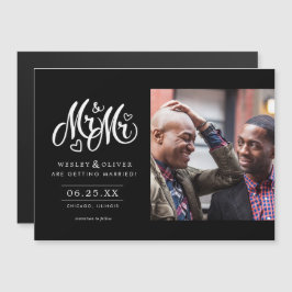 Convite Magnético Sr. & Sr. Script - Salvar a data com foto