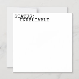 Convite Magnético Status Unreliable Minimalist Typographic 