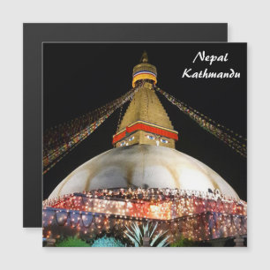 Convite Magnético Stupa Boudhanath, Katmandu à noite - Nepal