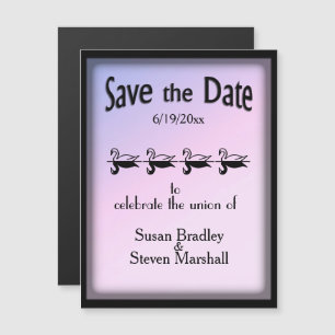 Convite Magnético Swans Lovely Save the Date