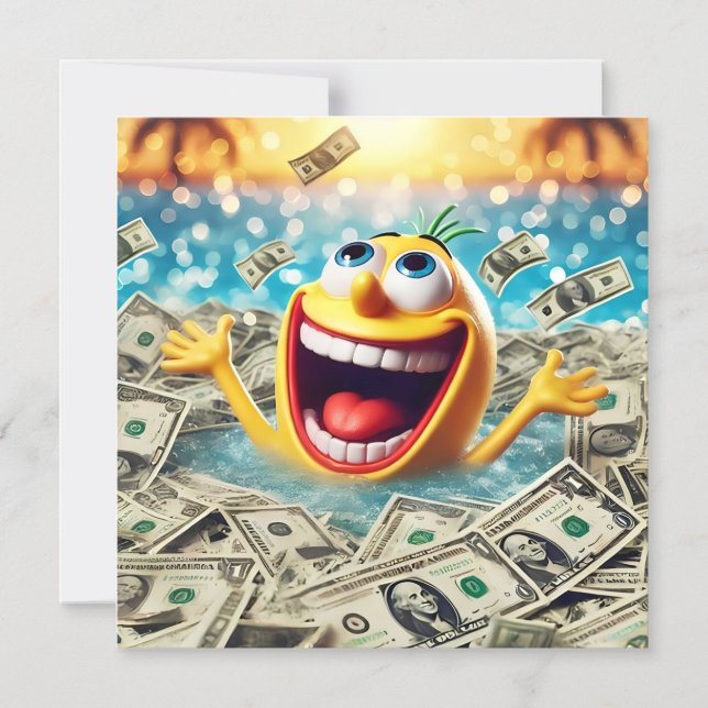 Convite Magnético swimming in money (Frente)