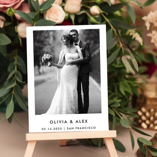 Convite Magnético Texto e Foto Elegante Simples | Salvar a data (Criador carregado)