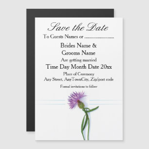 Convite Magnético Thistle de Casamento Céltico e Escocês Tradicional