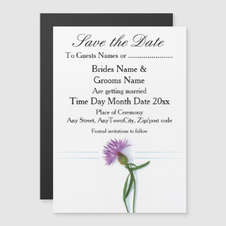 Convite Magnético Thistle de Casamento Céltico e Escocês Tradicional