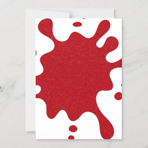 Convite Magnético Tomate Red Glitter Splash em Ímã Branco (Personali