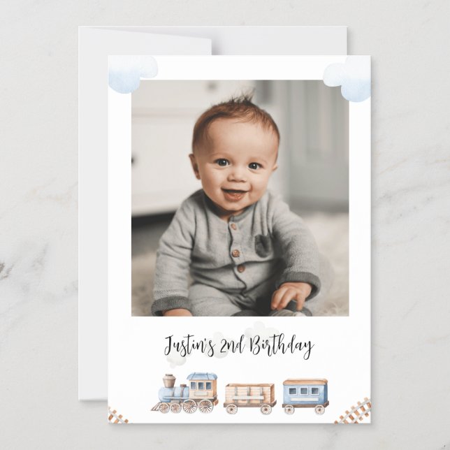 Convite Magnético Treinamento Chugga Duas Fotografias Aniversário Sa (Frente)