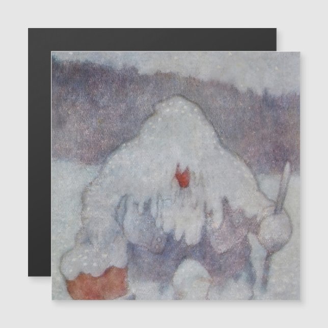 Convite Magnético "Troll de neve" por Theodor Kittelsen (Frente/Verso)
