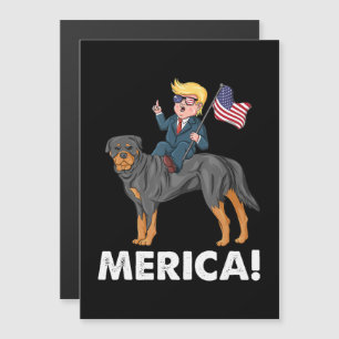 Convite Magnético Trump Merica Rottweiler Cachorro Herói Americano