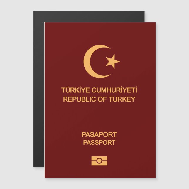 Convite Magnético Türkiye passport (Frente/Verso)
