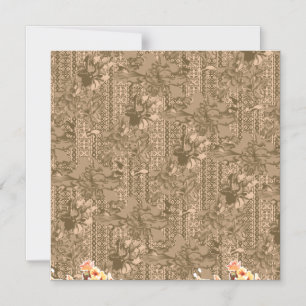 Convite Magnético Um padrão floral vintage com um intricado desi cas