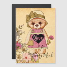 Urso fofo de valentine retrô