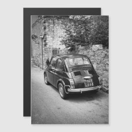 Convite Magnético Veículo FIAT 500 a preto e branco