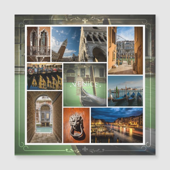 Convite Magnético Veneza, Itália, Cartão-postal Europa (Frente)
