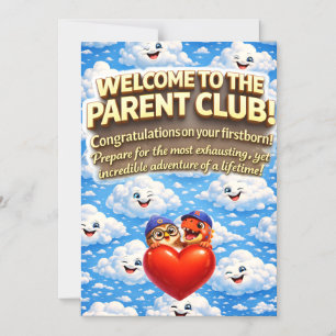 Convite Magnético Venha para o clube dos pais parabéns primeiro filh