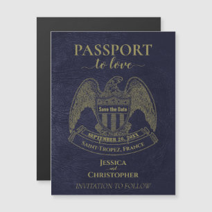 Convite Magnético Viagem Passport Destino Casamento Salve a Data