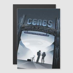 Convite Magnético Viagem Sci-Fi Ad, Ceres do Planeta Anão